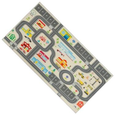 Imagem de Tapete infantil tapete de brincar confortável de poliéster tapete de carro tapete antiderrapante infantil brinquedo educativo de aprendizagem para sala de estar quarto sala de jogos (B, 80 * 160 cm)