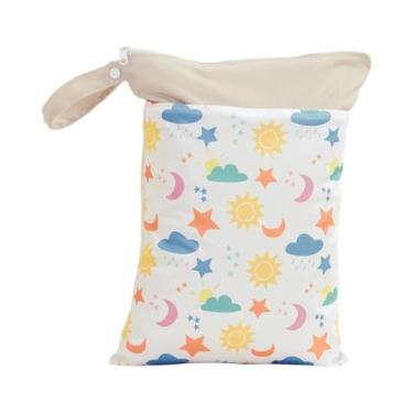 Imagem de Bolsa Impermeável Reutilizável 30x40CM Com Zíper Para Fraldas De Bebê 