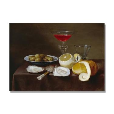 Imagem de NHLDZYH Arte em tela vintage de frutas mortas, pintura clássica de cozinha country, decoração de parede de casa de fazenda quente para sala de jantar e cozinha. B40. 70 x 98 cm - 27,5 x 38,6 pol