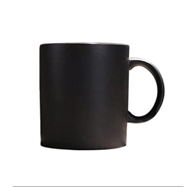 Imagem de Xícara de café moderna de cerâmica preta e branca de 420 ml, grande capacidade, marca de cerâmica, escritório, copo de bebida, chávena de chá (preta)