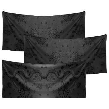 Imagem de Cortina cetim 5,5m 3pç cabine caminhão mb axor atego - JG, Preto