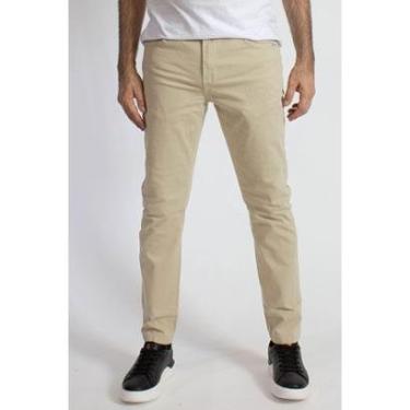 Imagem de Calça Sarja Masculina Slim Básica Polo Wear Bege Médio-Masculino