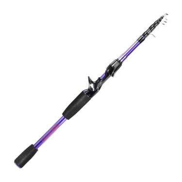 Imagem de Vara de pesca para vara de pesca isca de pesca telescópica 7g-21g cabo de EVA vara de pesca de carbono profissional ferramenta leve varas de pesca (Roxo)