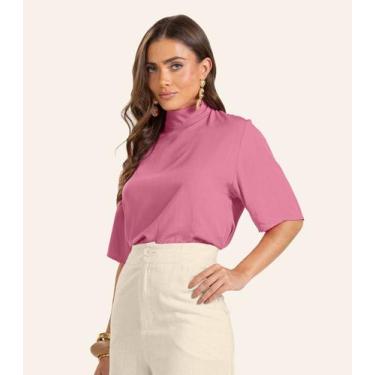 Imagem de Blusa Viscose Slub Feminina Endless Rosa, G, Rosa
