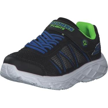 Imagem de Skechers Tênis unissex infantil, S Lighs, meninos, esportivo iluminado, Preto/Azul/Limão, 15