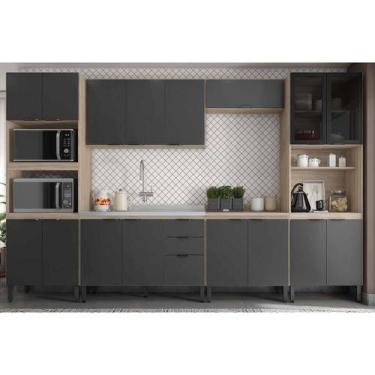 Imagem de Kit Modulado Demóbile 6 Peças Firenze C6P127 Avena/Grafito