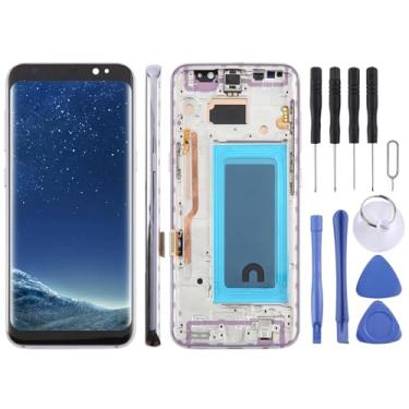 Imagem de Hiregolish Peças de reparo de tela LCD OLED, para Samsung Galaxy S8 SM-G950F digitalizador de tela LCD TFT de 5,7 polegadas, montagem completa com moldura, substituição de telefone celular com kits de