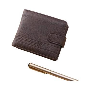 Imagem de Carteira Masculina Slim De Couro Com Zíper, Porta-Moedas E Múltiplos C