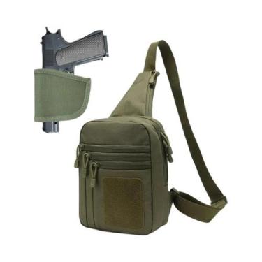 Imagem de Bolsa Tática Transversal Masculina Para Porte Velado De Armas De Fogo 