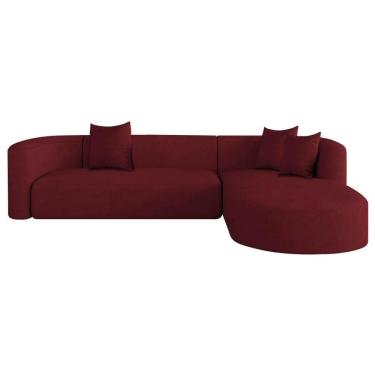 Imagem de Sofá Modular Celinne Luxuoso Sala De Estar Decoração Luxo 265cm Suede Suede Bordô