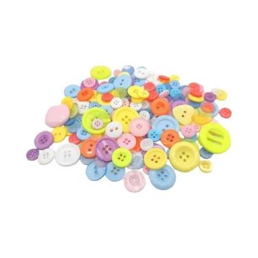 Imagem de Botões De Resina Coloridos Mistos 100PCS, Redondos, Suprimentos De Cos