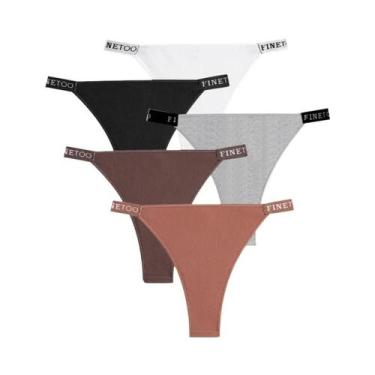 Imagem de Conjunto De Lingerie Sexy Feminina Em Algodão Com Calcinhas De Cintura