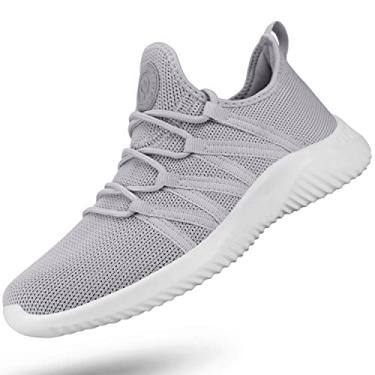 Imagem de Feethit Tênis de corrida feminino, antiderrapante, antiderrapante, leve, academia, treino, respirável, moderno, Cinza claro, 41