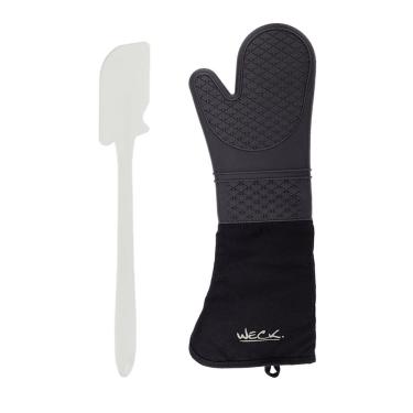 Imagem de Luva Termica e Espatula Silicone Profissional Cabo Longo Kit Cozinha