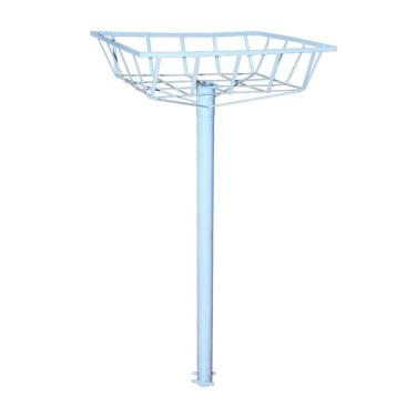 Imagem de Lixeira De Rua Calçada Parque Cesto Raso Branca 112X60X45Cm