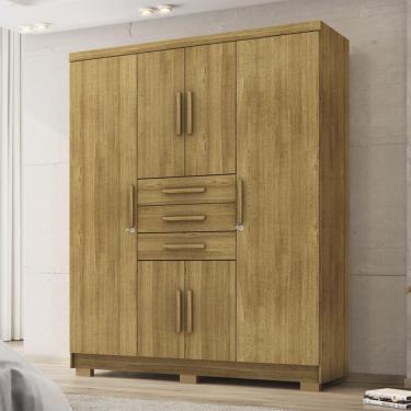Imagem de Guarda Roupa Solteiro 6 Portas 3 Gavetas Taurus - Nature