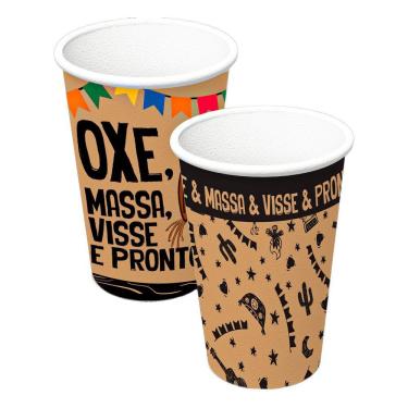 Imagem de Copo De Papel Festa Junina Sertão 300ml Com 8 Unidades