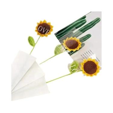 Imagem de Buquê De Girassóis Artesanal Em Lã (3 Peças)  Decoração Floral Para O 