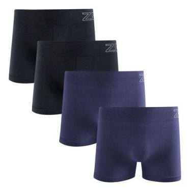 Imagem de Kit 4 Cueca Boxer Masculina Microfibra Sem Costura Zee Rucci Premium, 