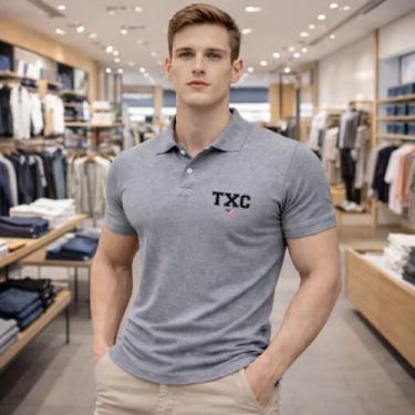 Imagem de Camiseta Gola Polo Masculina Camisa Texas Txc Farm Cores, Cinza, P