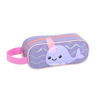 Imagem de Estojo Simples Creche Infantil Zoop Bichinho Passeio Kids Cor:Narval -