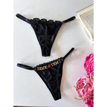 Imagem de Calcinha rendada personalizavel   - Ellun Lingerie, TAMANHO UNICO, Pre