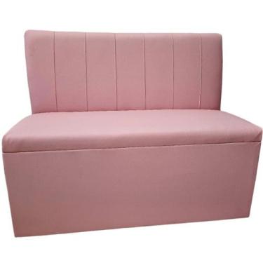 Imagem de Poltrona Sofá Booth 1.10m Rosa Costuras Verticais - O REI DAS POLTRONA