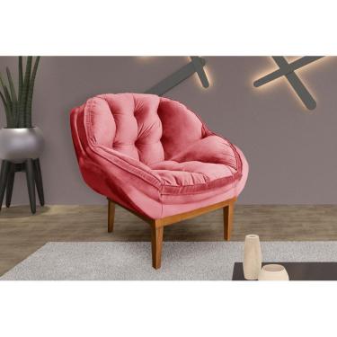 Imagem de Poltrona Decorativa Marcela Veludo Rosa