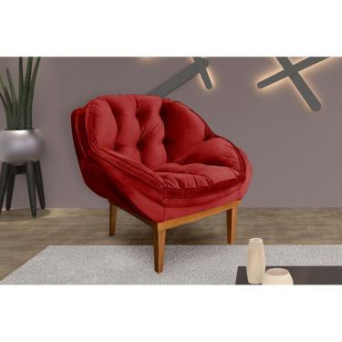 Imagem de Poltrona Decorativa Marcela Veludo Vermelho