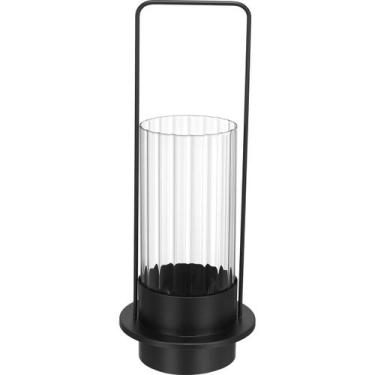 Imagem de CASTIÇAL DECORATIVO PORTA VELA HOME&CO METAL 45x17x17cm PRETO