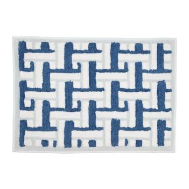 Imagem de Tapete de Banheiro Trama Azul - Westwing Collection, Azul