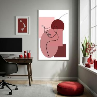 Imagem de Quadro Decor Mulher Abstrata 70X50Cm Mold Preta - Quadros On-Line