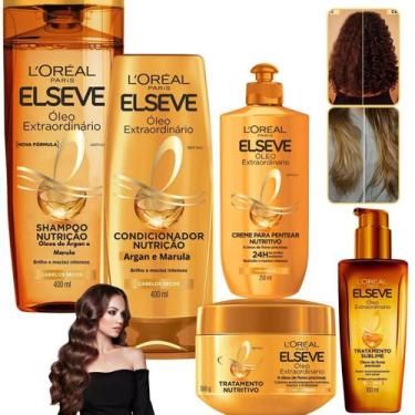 Imagem de Kit Elseve Óleo Extraordinário Loreal Paris Nutrição Cabelos Secos Cre