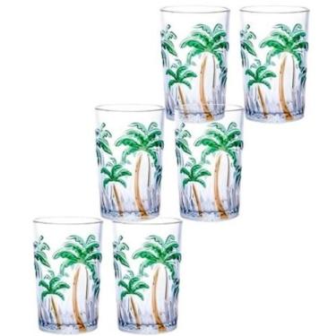 Imagem de Jogo com  6 copos palm tree 350ml  - ke home - KEHOME