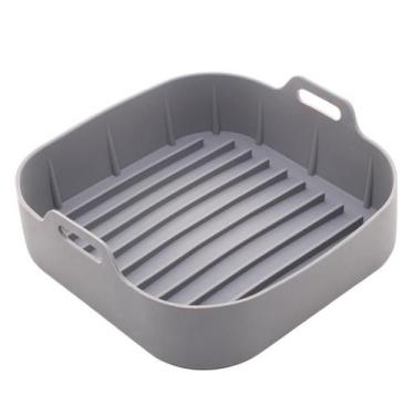 Imagem de Forma Quadrada Lyor de Silicone para Air Fryer Cinza