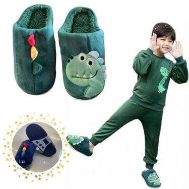 Imagem de Pantufa Infantil Menino 3D Dinossauro emborrachada Quentissima - LU Im