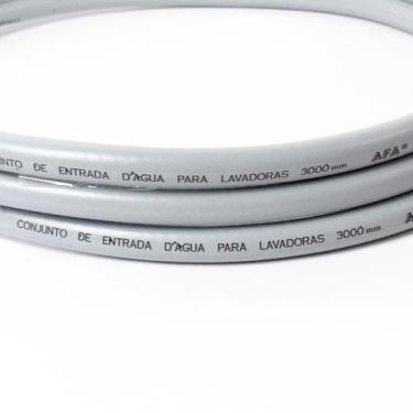 Imagem de Mangueira Entrada Água Lavadora Universal 3m Borracha Premium Resisten