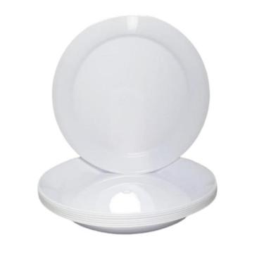 Imagem de Prato acrilico 22cm branco c/10un. - ELITE PLASTIC