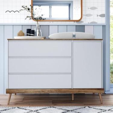 Imagem de Cômoda Infantil Retrô 3 Gavetas 1 Porta Canção de Ninar Accesso Móbile