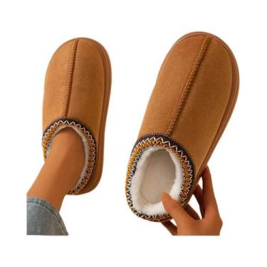 Imagem de Botas De Inverno Femininas Com Pelúcia Fuzzy, Antiderrapantes, Sola Ma