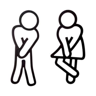 Imagem de Placas Engraçadas Para Banheiro Masculino E Feminino, Adesivo De Pared