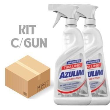 Imagem de Tira Limo Azulim 500ml Gatilho Limpa Rejuntes Banheiro 6 unidades