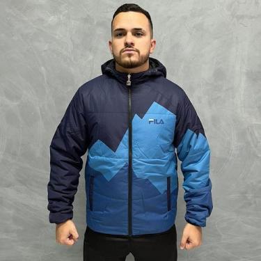 Imagem de Jaqueta Bobojaco Fila Padded Double Face, M, Marinho, Preto, Masculino