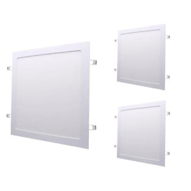Imagem de Kit 3 Painel LED Plafon 24W Embutir Quadrado 6500k 29cm Bivolt Branco-