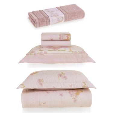 Imagem de Jogo de Cobreleito Lençol e Toalha de Banho Karsten Solteiro Infantil 