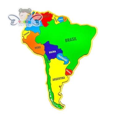 Imagem de Mapa da América do Sul Quebra-Cabeça, Educativo, Países e Capitais - T