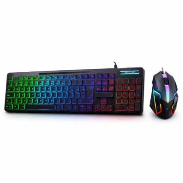 Imagem de Kit Gamer Teclado Semi Mecanico e Mouse Sensor Óptico Led 2.4GHz - Ino