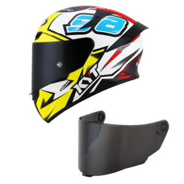 Imagem de Capacete Kyt Tt Course Bomb 98 Branco Mais Viseira Fumê, 56