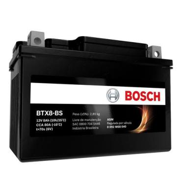 Imagem de Bateria Honda Vigor 650 12v 8ah Bosch Btx8-bs (ytx9-bs)