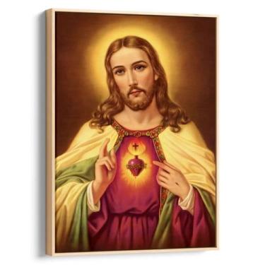 Imagem de Quadro decorativo Sagrado Coração de Jesus em Luz Eterna - Art Canvas,